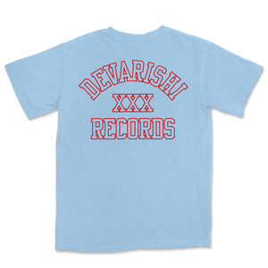 PRE-ORDER: DEVARISHI RECORDS 'Avoid Karmic Disasters' T-Shirt / LIGHT BLUE