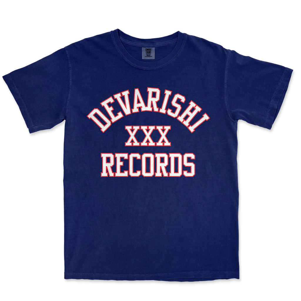 PRE-ORDER: DEVARISHI RECORDS 'XXX' T-Shirt / BLUE NAVY