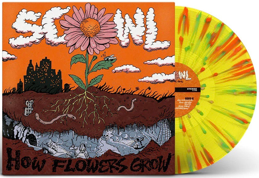 PRE-ORDER: SCOWL 'How Flowers Grow' LP / YELLOW WITH GREEN AND ORANGE SPLATTER EDITION!