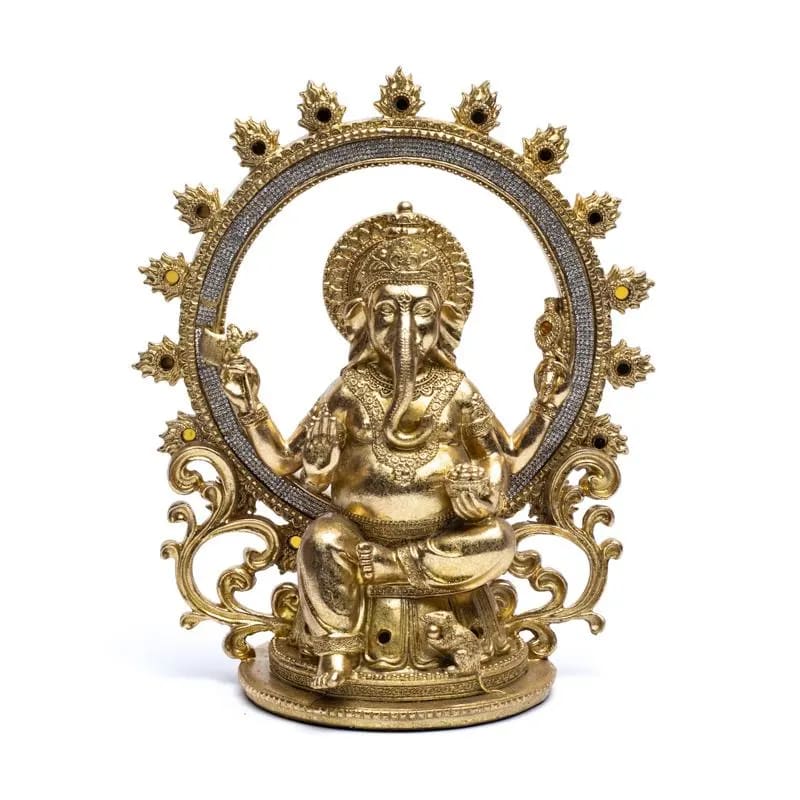 GANESHA 'Golden Ring of Fire' Murti Statue