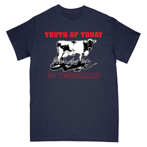 YOUTH OF TODAY 'Go Vegetarian' T-Shirt / NAVY
