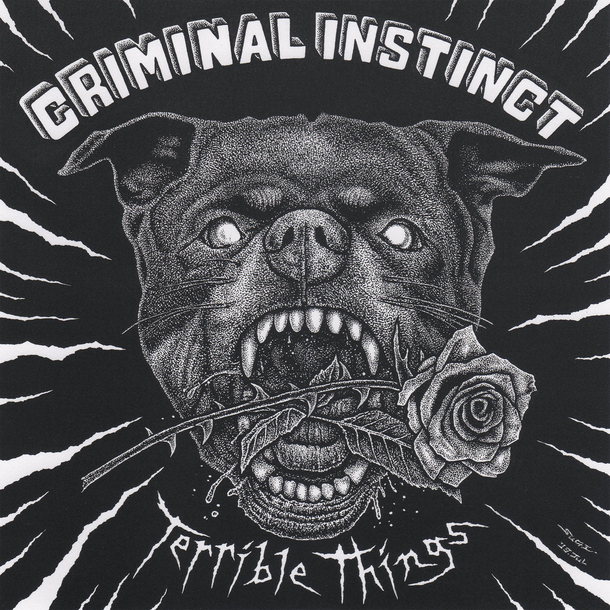 CRIMINAL INSTINCT 'Terrible Things' LP / BLACK & WHITE PINWHEEL EDITION