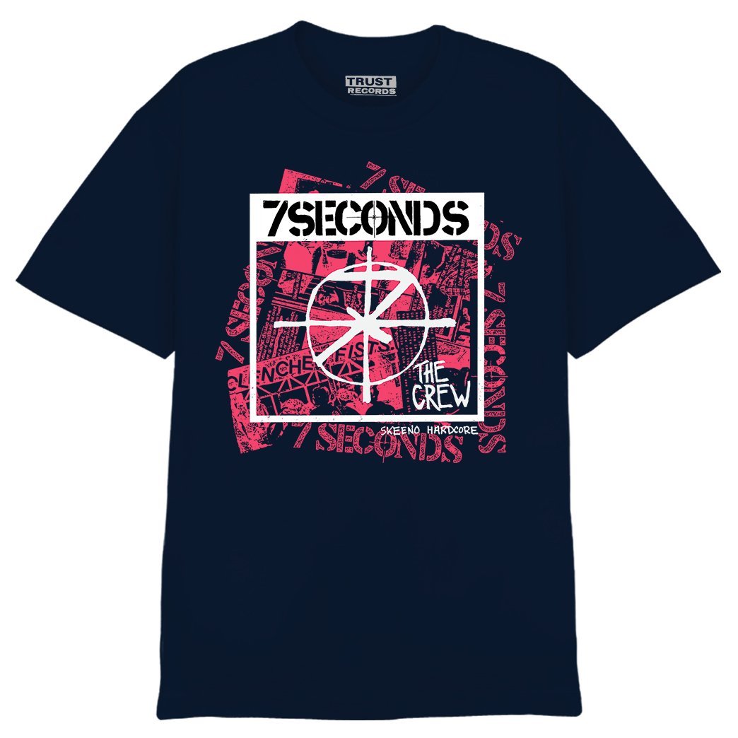 7 SECONDS 'Collage' T-Shirt / NAVY